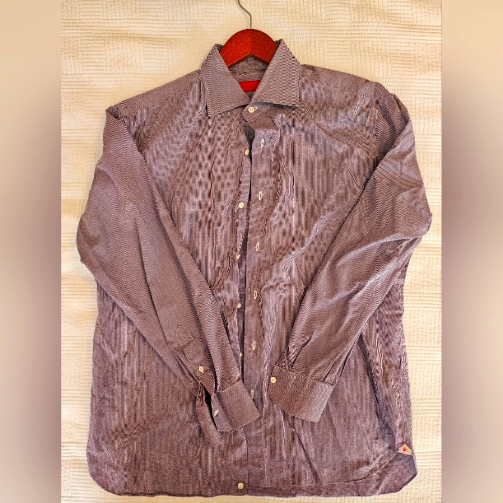 Isaia Patterned Button Down Shirt